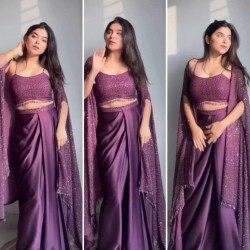 Gorgeous Choli Shrug Draped Dhoti Suit